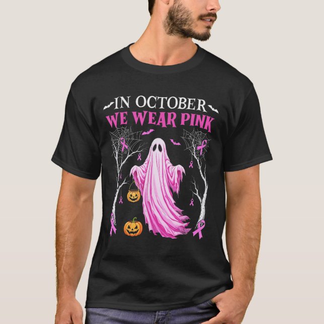 In October We Wear Nk Ghost Boo Breast Cancer Wome T-Shirt (Front)