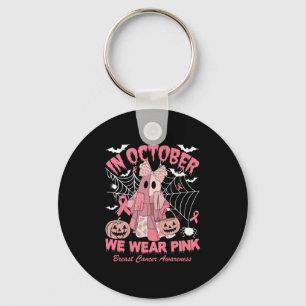 In October We Wear Nk Ghost Witch Breast Cancer Aw Key Ring