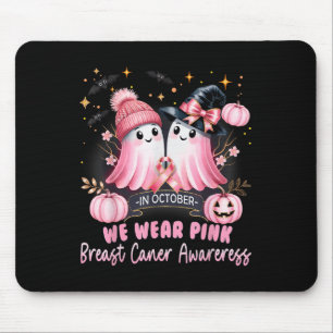 In October We Wear Nk Ghost Witch Breast Cancer Aw Mouse Pad