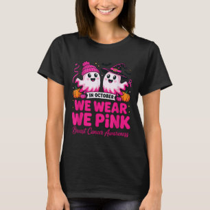 In October We Wear Nk Ghost Witch Breast Cancer Aw T-Shirt