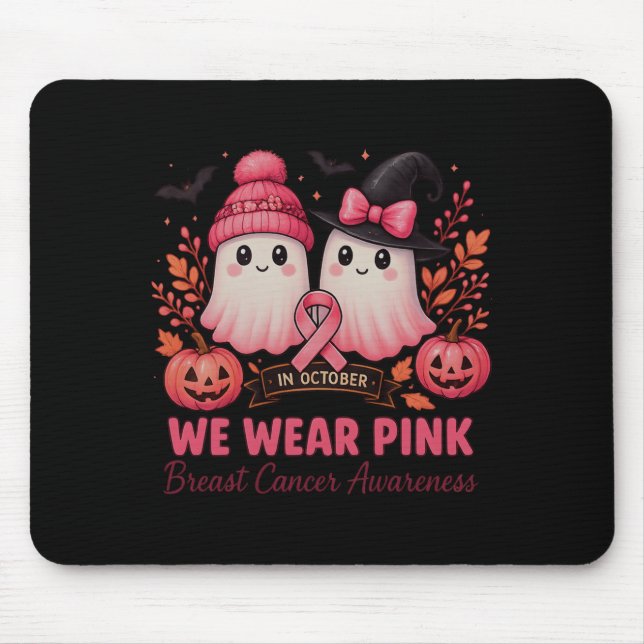 In October We Wear Nk Ghosts Breast Cancer Awarene Mouse Pad (Front)