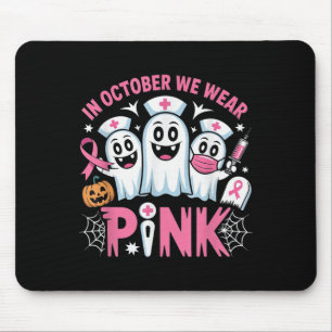 In October We Wear Nk Nurse Ghost Halloween 2025 Mouse Pad