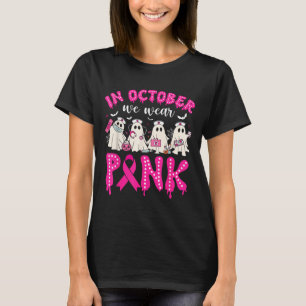 In October We Wear Nk Ribbon Ghost Nurse Halloween T-Shirt