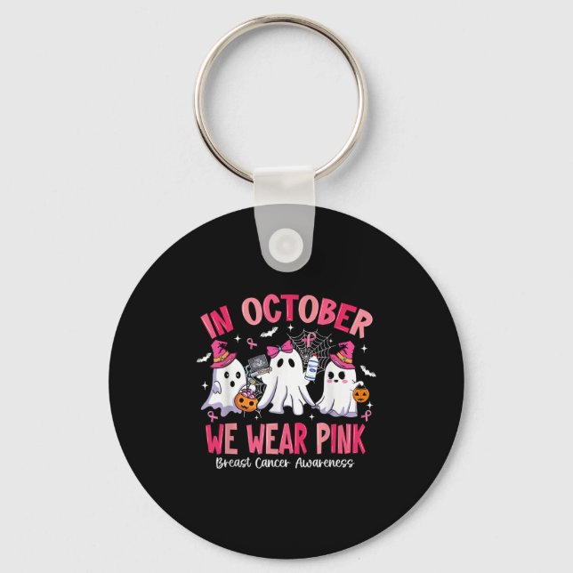 In October We Wear Nk Sonography Sonographer Breas Key Ring (Front)