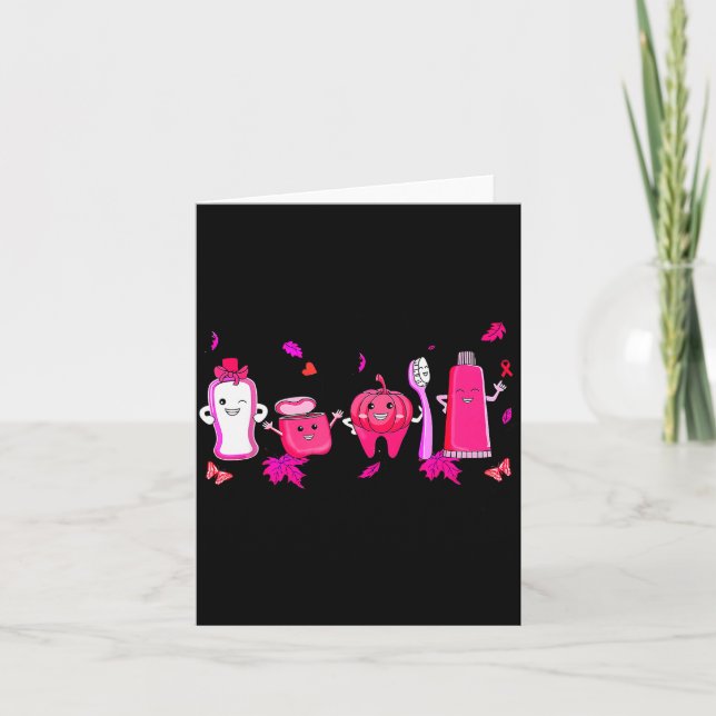 In October We Wear Nk Tooth Dental Breast Cancer A Card (Front)