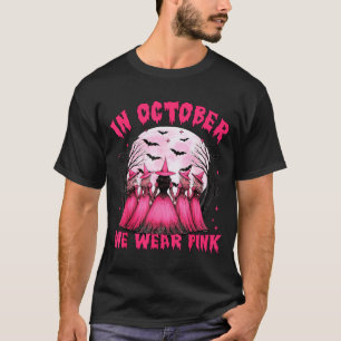 In October We Wear Nk Witch Halloween Breast Cance T-Shirt