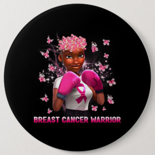 In October We Wear Pink Black Woman Breast Cancer  6 Cm Round Badge