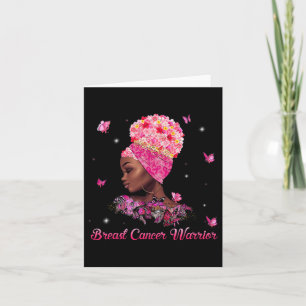In October We Wear Pink Black Woman Breast Cancer Card