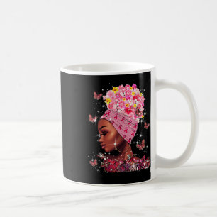 In October We Wear Pink Black Woman Breast Cancer  Coffee Mug