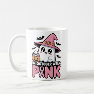 In October We Wear Pink Breast Cancer Awarenes Coffee Mug