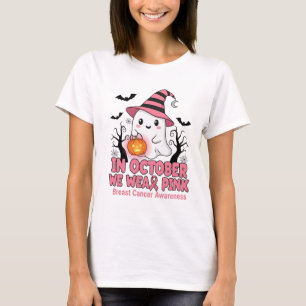 in October We Wear pink Breast Cancer Awarenes T-Shirt