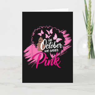 In October We Wear Pink Breast Cancer Awareness Bl Card