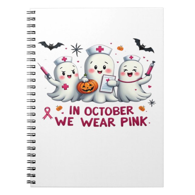 in october we wear pink breast cancer awareness Cl Notebook (Front)