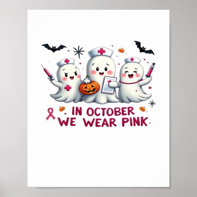 in october we wear pink breast cancer awareness Cl Poster (Front)