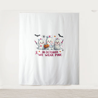 in october we wear pink breast cancer awareness Cl Tapestry
