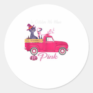 In October We Wear Pink Breast Cancer Awareness Classic Round Sticker