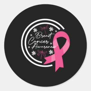 In October We Wear Pink Breast Cancer Awareness Dr Classic Round Sticker