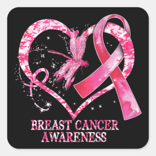 In October We Wear Pink Breast Cancer Awareness Dr Square Sticker