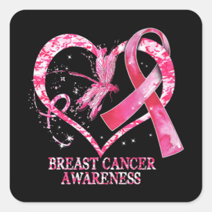 In October We Wear Pink Breast Cancer Awareness Dr Square Sticker