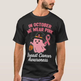 in October We Wear Pink Breast Cancer Awareness Ha T-Shirt