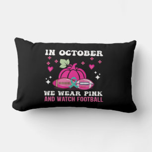 in october we wear pink breast cancer awareness lumbar cushion