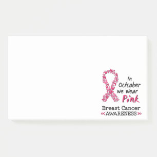 In October we wear pink Breast Cancer Awareness Post-it Notes