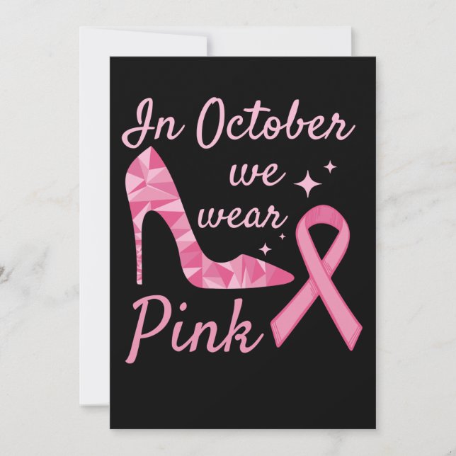 In October We Wear Pink Breast Cancer Awareness Save The Date (Front)
