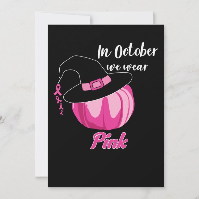In October We Wear Pink Breast Cancer Awareness Save The Date (Front)