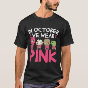 In October We Wear Pink Breast Cancer Halloween T-Shirt
