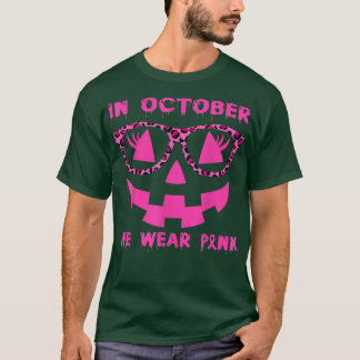 In October We Wear Pink Breast Cancer Jackolantern T-Shirt