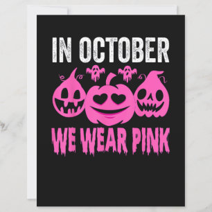 In October We Wear Pink Breast Cancer Pumpkin Hall