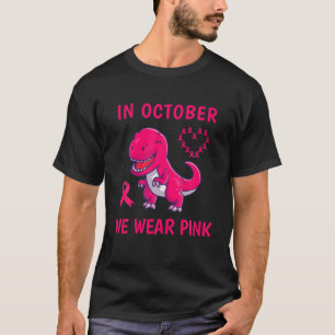 In October We Wear Pink Breast Cancer Ribons Heart T-Shirt