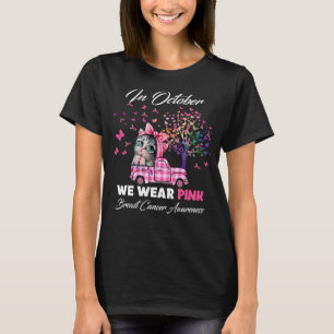 In October We Wear Pink Breast Cancer Tree Butterf T-Shirt