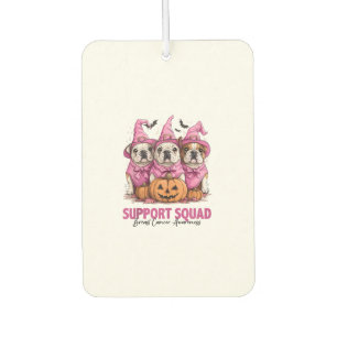 In October We Wear Pink Bulldog Halloween Breast C Car Air Freshener