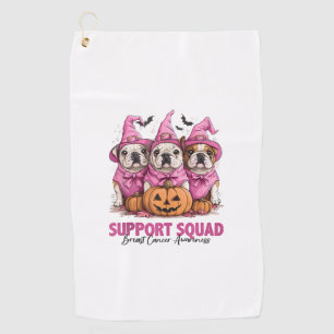 In October We Wear Pink Bulldog Halloween Breast C Golf Towel