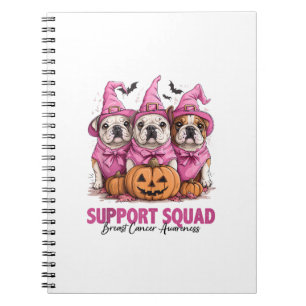 In October We Wear Pink Bulldog Halloween Breast C Notebook