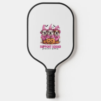 In October We Wear Pink Bulldog Halloween Breast C Pickleball Paddle