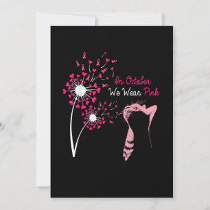 In October We Wear Pink Cat Halloween Warriors Bre Save The Date