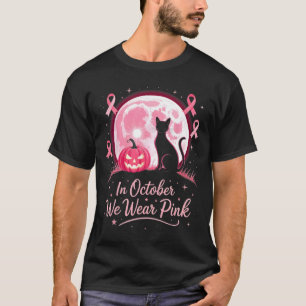 In October We Wear Pink Cat Ribbon Breast Cancer A T-Shirt