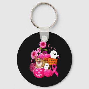 In October We Wear Pink Chihuahua Dog Breast Cance Key Ring