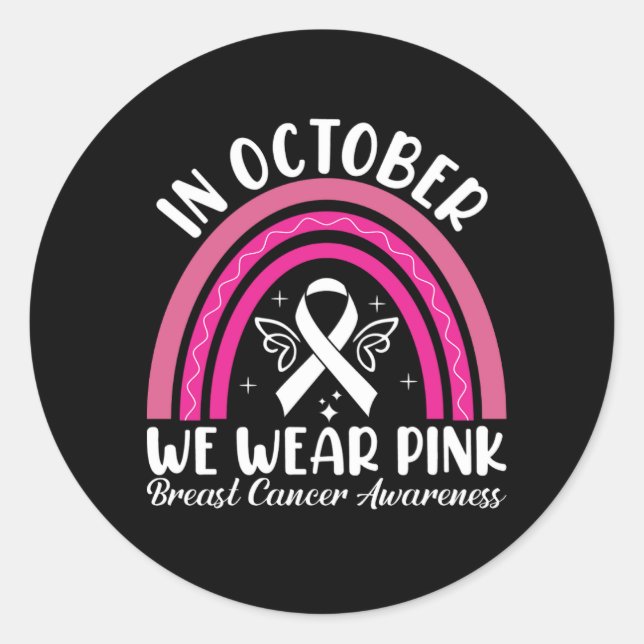 In october we wear pink classic round sticker (Front)