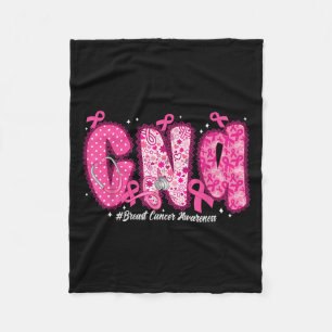 In October We Wear Pink Cna Nurse Breast Cancer Aw Fleece Blanket