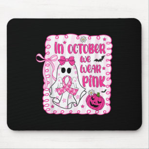 In October We Wear Pink Coquette Breast Cancer Awa Mouse Pad