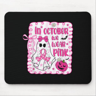 In October We Wear Pink Coquette Breast Cancer Awa Mouse Pad