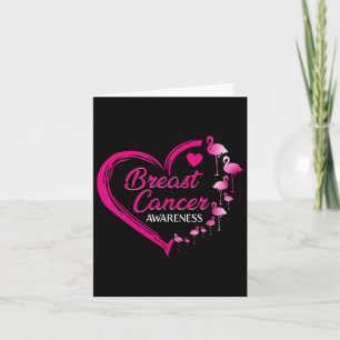 In October We Wear Pink Cute Flamingo Breast Cance Card