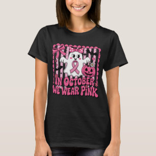 In October We Wear Pink Cute Ghost Halloween T-Shirt