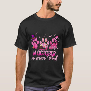 In October We Wear Pink Dog Cat Paw Breast Cancer T-Shirt