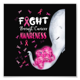 In October We Wear Pink Elephant Breast Cancer Mon Photo Print