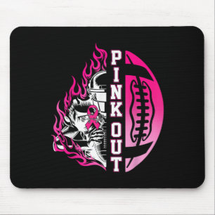 In October We Wear Pink Football Breast Cancer Awa Mouse Pad