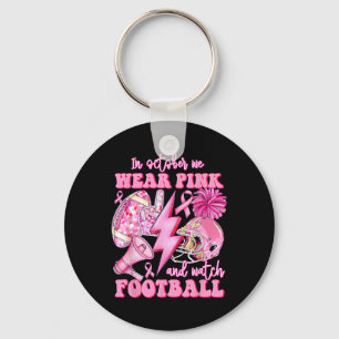 In October We Wear Pink Footll Breast Cancer Aware Key Ring